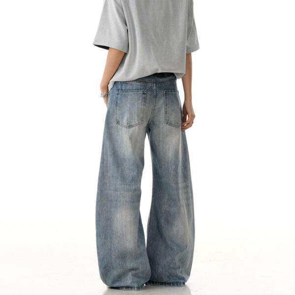 Vintage ripped denim straight leg casual slightly flared knife pants - Image 4